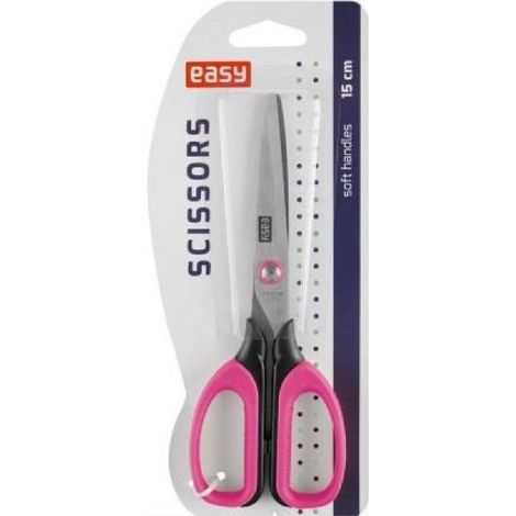 Tijeras escolares de 15 cm, rosas, f谩ciles de usar