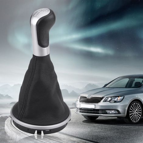 Pomello del cambio a 5 marce, cuffia della leva, copri-guarnizione per Skoda Fabia MK2 Roomster 5J0711113F (1/5)