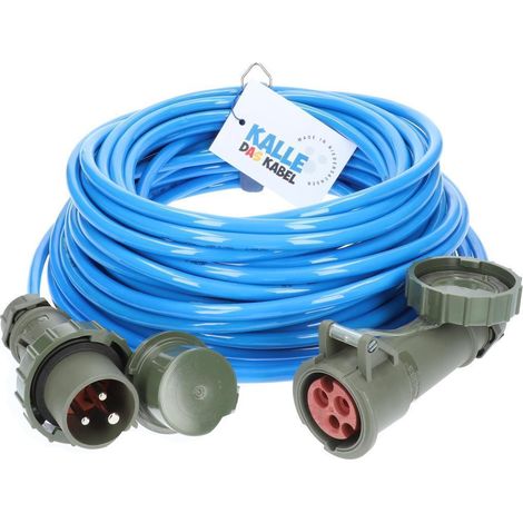 Kalle Verlängerungskabel CEE 230V 16A 2,5mm² Extreme Blau Aquasafe Military IP67 15 Meter