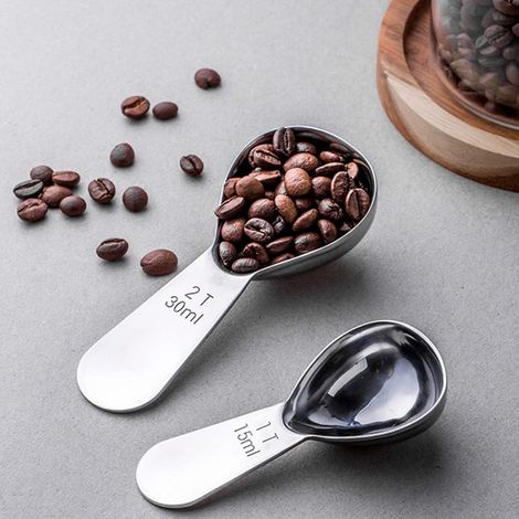 15 mlCuillère doseuse en acier inoxydable 304, tasse à mesurer, cuillère à café à manche court, cuillère doseuse à farine/poudre graduée (1/5)