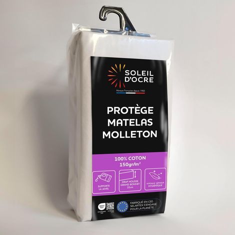 Flanelle Protège Matelas, Coton, Blanc, 160x200 cm (1/5)