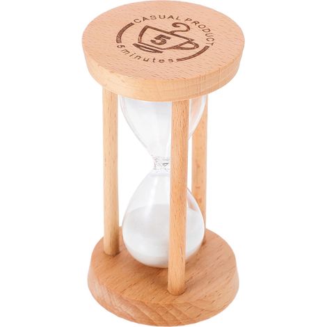 Sablier Minuteur de Table en Bois et Verre, Design Délicat Simple (1/5)