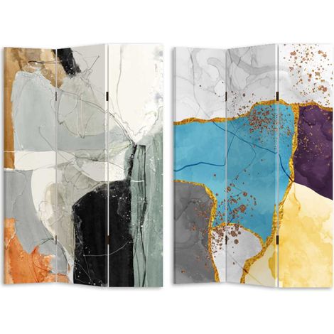 Paravento stampa effetto marmo multicolor 3 ante rettangolare cm 120,6x2,5xh180,6x2,5xh180 (1/3)
