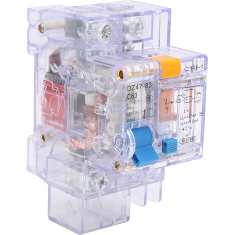 DZ47LE-63 C63 1P+N 663A Transparent Miniature Residual Current Circuit Breaker (1/5)