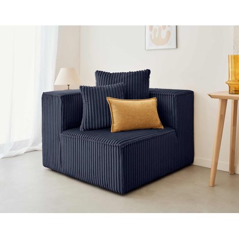 Colombine - sitzelement beidseitig montierbar - großer geripptem cord - blau (1/5)