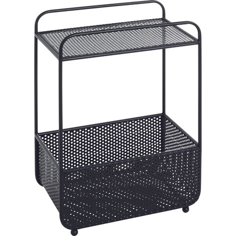 Table d'appoint en métal coloris noir - Longueur 41 x Profondeur 25 x Hauteur 58 cm (1/4)