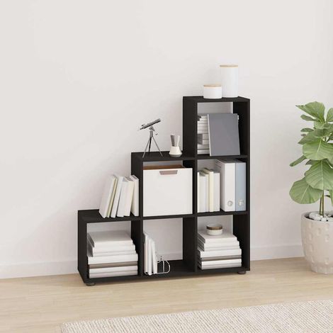 vidaXL Bibliothèque escalier Noir 107 cm Bois d'ingénierie (1/5)