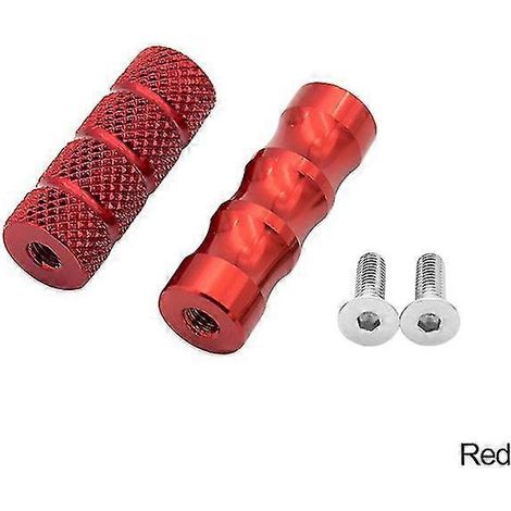 2 Stück Motorrad-CNC-Universal-M6-Schalthebel, Bremspedal, Fußrasten, Motorrad-Fußrasten, Aluminium – Rot (1/5)