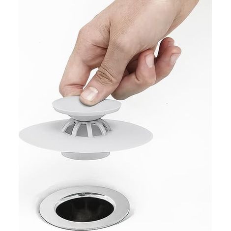 Bathtub Stopper with Hair Trap / Stopper / Sink Stopper White