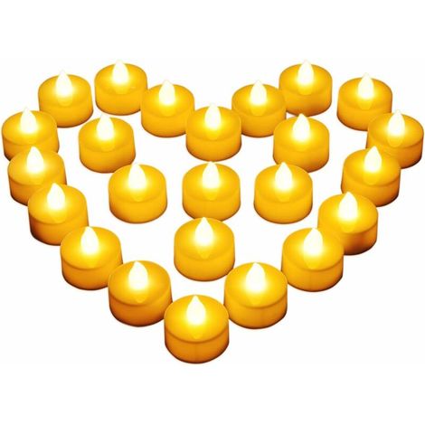 24 Bougies à LED, Bougies Chauffe-Plat sans Flamme, Décoration de La Batterie pour Noël, Arbre de Noël, Pâques, Mariage, Fête [Batteries Incluses] (1/5)