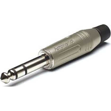 Jack 6.35 mm mâle, droit Amphenol ACPS-GN Nombre de pôles: 3 stéréo argent 1 pc(s) (1/2)