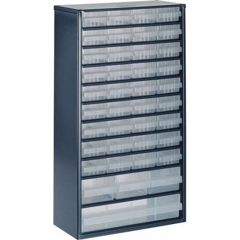 raaco cassetta portaminuterie L 306 x P 150 x A 552 mm in lamiera d'acciaio con piedini in gomma - 137430 (1/2)