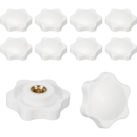 10 pièces Écrous de serrage filetés M6 x 32mm Écrous à visser blanc (1/5)
