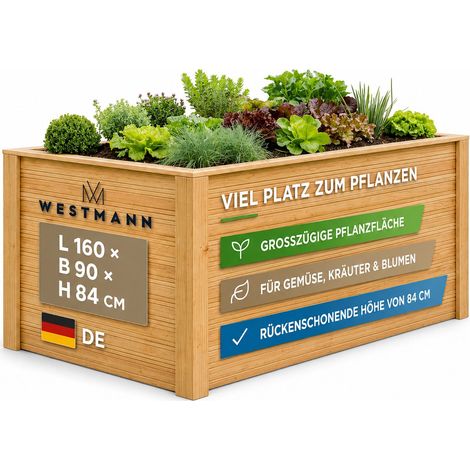 Westmann Larius 160 Garten Hochbeet aus Holz Lärchenholz (1/5)