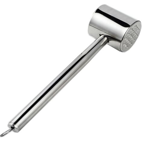 Marteau a viande,Moule steak haché,Marteau a viande,Acier inoxydable 304,Maillet à viande double face, lavable au lave-vaisselle, idéal pour les escalopes, les côtelettes, le poulet, le steak, etc (1/5)
