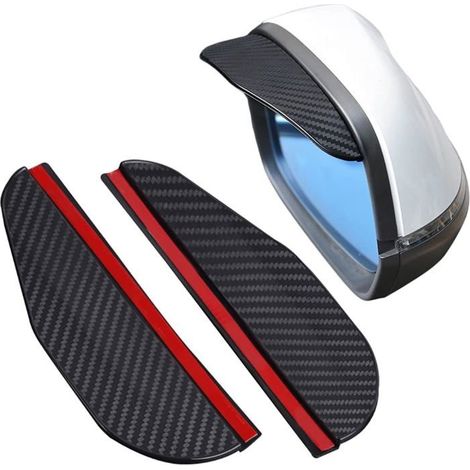 BelleRise - 1 paire de protections anti-pluie pour rétroviseurs extérieurs de voiture, universelles, en fibre de carbone,  Accessoires (1/5)