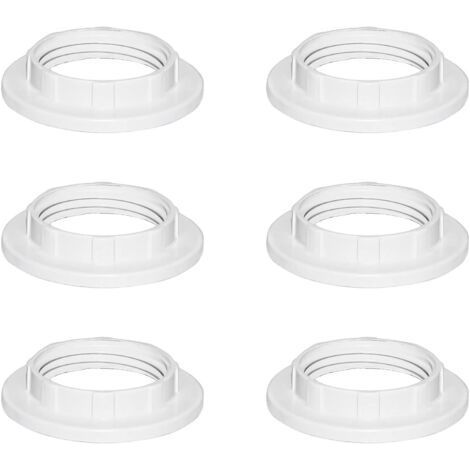 6 Pieces White Plastic Lampshade Reducer Ring E14 27MM, Lampshade Accessories Ring Adapter Converter Plate, E14 Ring (1/5)