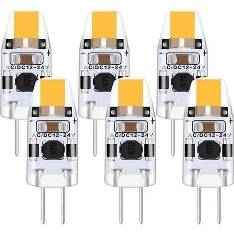Ampoule G4 LED 2W, 6 Pièce 12V Ampoule G4 Blanc Chaud 3000K, Ampoule LED G4 Équivalent 15W G4 Ampoule Halogène, Ampoule Halogene LED 200LM, G4 LED Dimmable Rayon de 360° Pas de Scintil (1/4)