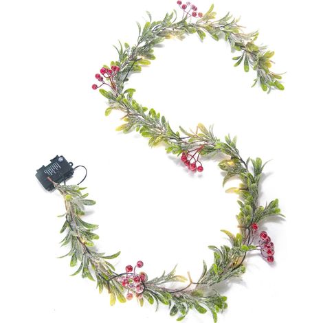 Guirlande De Noël - Guirlande En Plastique Artificielle 180 Cm - Pour Cheminée Intérieur Extérieur - 1 Pièce