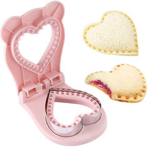 Coupe-sandwich cœur, emporte-pièce et scelleur pour biscuits, cookies et pain. (1/5)