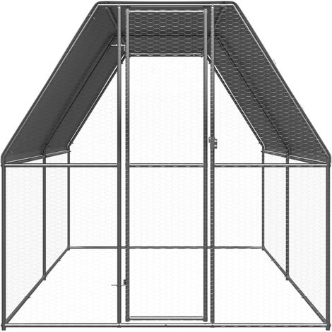 Maison Exclusive - Gabbia per Polli da Esterno 2x4x2 m in Acciaio Zincato