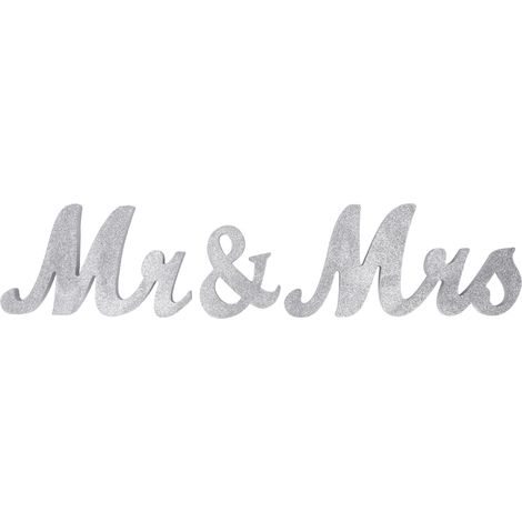 Mr and Mrs Signs Wooden Silver Letters MR MRS Decorations Wedding Holiday Home Decoration Photo Props (1/5)