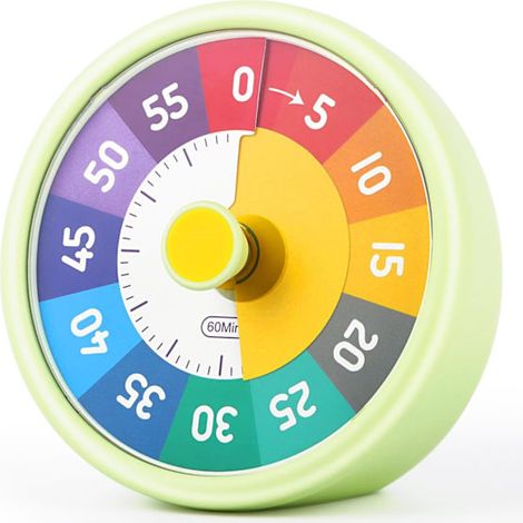 Dieser kinderfreundliche visuelle Timer, ein 60-Minuten-Countdown-Timer, eignet sich für Kinder und Erwachsene gleichermaßen und kann in Küchen, Schulen und ähnlichen Orten verwendet werden.