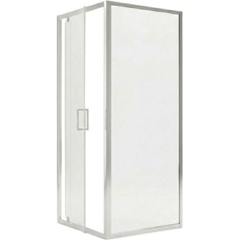Box Doccia 70x80 Angolare Porta Battente con Fisso H190 Cristallo