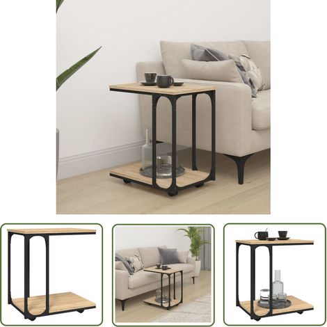Maison Exclusive Beistelltisch mit Rollen Sonoma 50x35x55,5 cm (1/5)