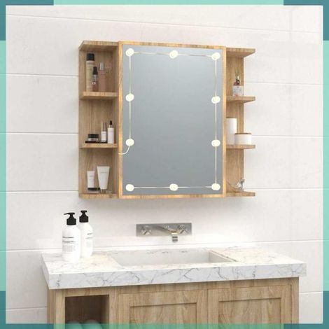 808876 Armoire à miroir avec LED Chêne sonoma 70x16,5x60 cm (1/5)