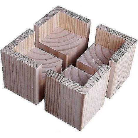 Ensemble de 4 rehausseurs de lit en bois pour meubles lourds (1/5)