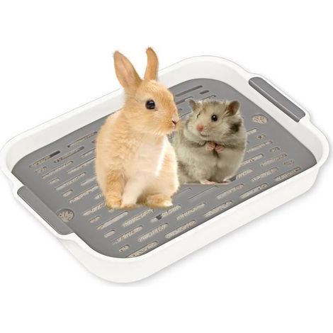 Kleine weiße Katzentoilette für Katzen, Kaninchen und kleine Haustiere wie Meerschweinchen - Indoor-Toilettenhaus