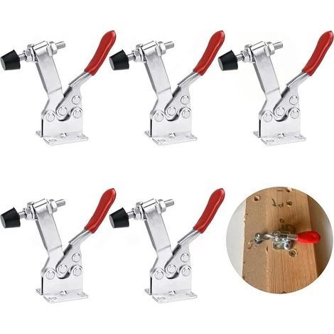 GH-201B - Lot de 5 tendeurs de genou robustes - Capacité : 90 kg - Tendeur vertical à libération rapide - Pour travaux manuels, fonctionnement de machines (1/5)