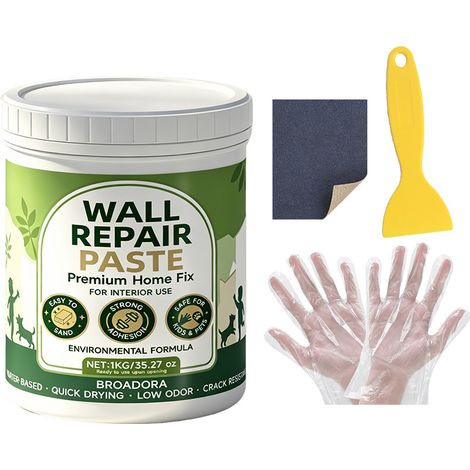Enduit de réparation murale blanc, 500 g, avec outil, imperméable, anti-humidité, pour trous, fissures et réparation de murs (1/5)