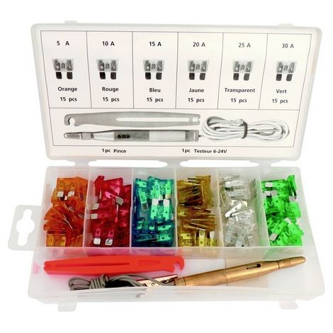 Assortiment 90 fusibles + 1 testeur + 1 pince (1/3)
