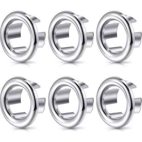 6 Pieces Sink Overflow Rings, Decorative Kitchen Bathroom Washing Sink Overflow Round Overflow Cover Drain Plug Cover Insert into Hole (1/5)