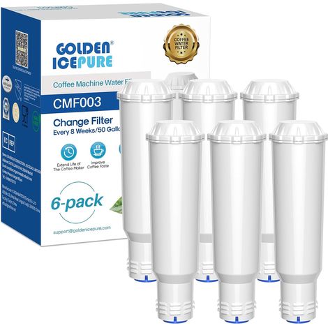 6 Pièces Filtre à eau, Charbon actif, Résine, Anti-calcaire, Pour machine à café (1/5)