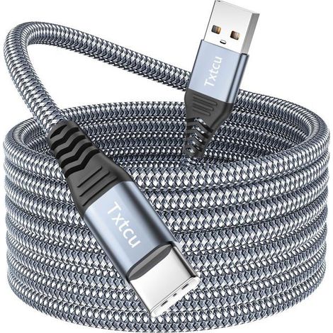 TRAHOO-Câble de charge USB C extra long en nylon type C pour Samsung Galaxy S22/S21/S20, Note 10 9 8, PS5, LG V30 V20 G6 G5, [J337] (1/5)