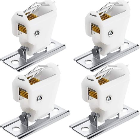 Set mit 4 Kordelstoppern für weiße Raffrollos, Edelstahlhalterung, drehbarer Typ, Vorhangverriegelung. (1/5)