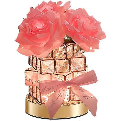 Rosa Lampe mit 3 Farben und einstellbarer Helligkeit, kleines wiederaufladbares kabelloses Touch-Nachtlicht (1/5)