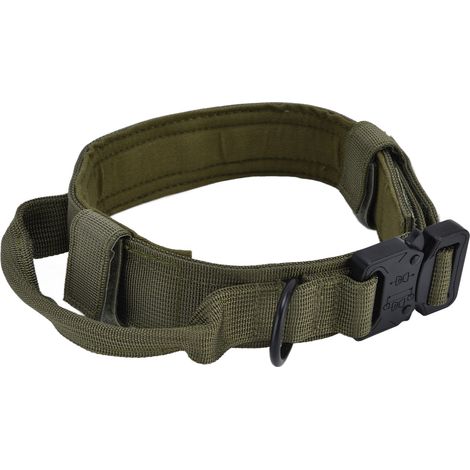 Nylon-Hundetrainingshalsband mit Metallschnalle, ideal für Jagd und Outdoor-Aktivitäten – Grün M (1/5)