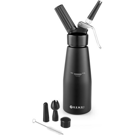 HENDI Sahnespender Kitchen Line, schwarz, Kitchen Line, 0,5L, Schwarz, ⌀80x(H)260mm (1/5)