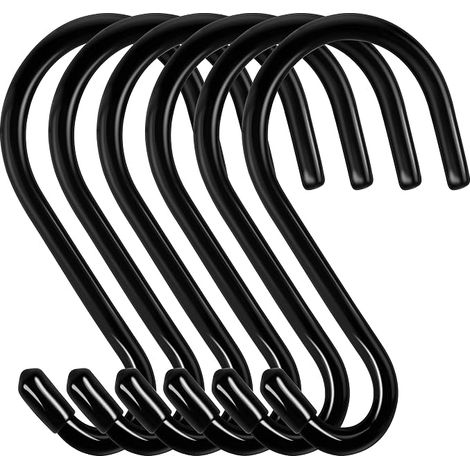 6Pcs Crochet S, Crochets en Forme de S en Acier Inox - 15cm - Charge jusqu'à 30kg - Pour cuisine, salle de bain, chambre à coucher, bureau (1/5)