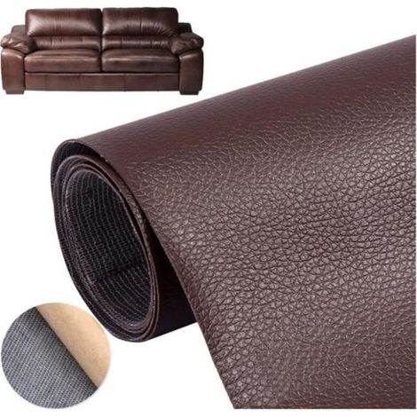 Patch de Réparation en Cuir - Haute Qualité - Marron Foncé - 50 x 137 CM - Résistant à l\\'Eau - Polyvalent (1/4)