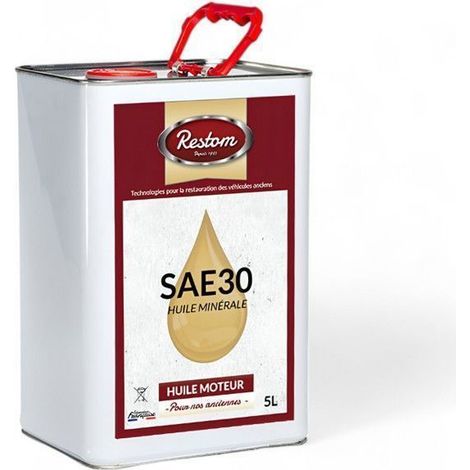 Restom - SAE 30 - Huile moteur pour véhicules anciens - 5L