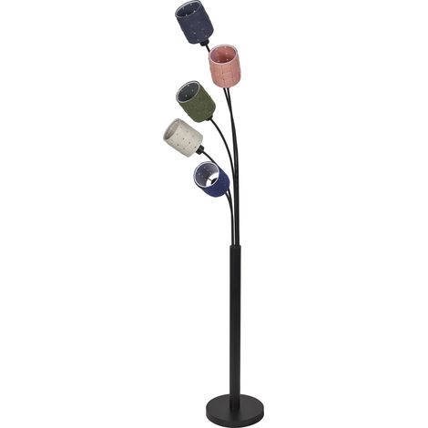 OSRAM Lampadaire Decor Felt Weaving Cans, feutre et métal, 5 X E14, haut. 1730 mm, éclairage chaleureux grâce à l’abat-jour tissé, durable (source lumineuse remplaçable), montage simple (1/5)