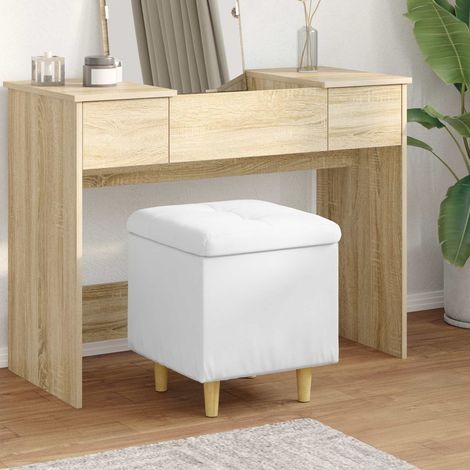 vidaXL Pouf contenitore Bianco 40 x 40 x 45 cm Pelle sintetica