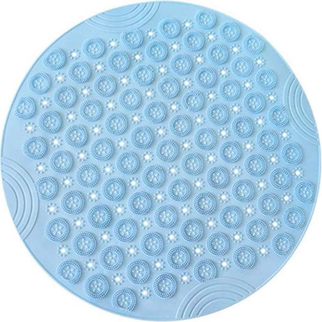 Tapis De Douche - PVC Antidérapant Avec Ventouses Et Trou D Évacuation - Pour Salle De Bain - Ronde 55 X 55 Cm (1/5)