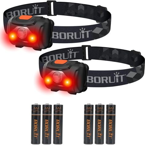 Lampe Frontale LED Super Bright Lampes Frontales Rouge et Blanche 3 Piles AAA Lnclus 4 Modes Lampe Torche Pour Enfant Lecture Adulte Camping Cyclisme Courir Randonnée Pêche Phare Gear