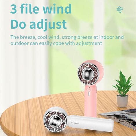 Ventilateur portable, rechargeable par USB, silencieux, 2000 mAh, idéal pour l'été et les voyages en plein air (1/4)